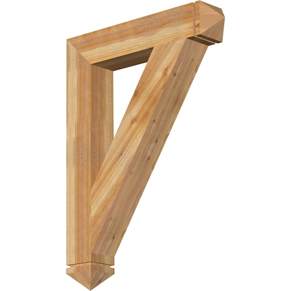 Ekena Millwork Traditional Arts & Crafts Rough Sawn Bracket, Western Red Cedar, 6"W x 34"D x 46"H BKT06X34X46TRA03RWR - main